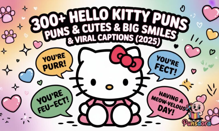 300+ Hello Kitty Puns & Cute Jokes for Big Smiles & Viral Captions (2025) 🐱💗