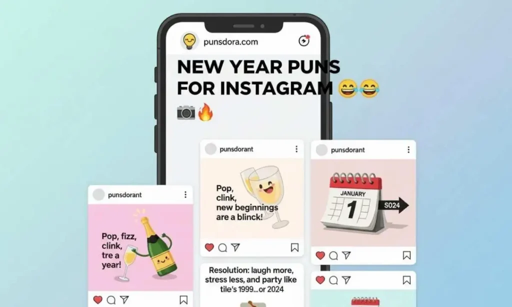 Instagram & Social Media New Year Puns