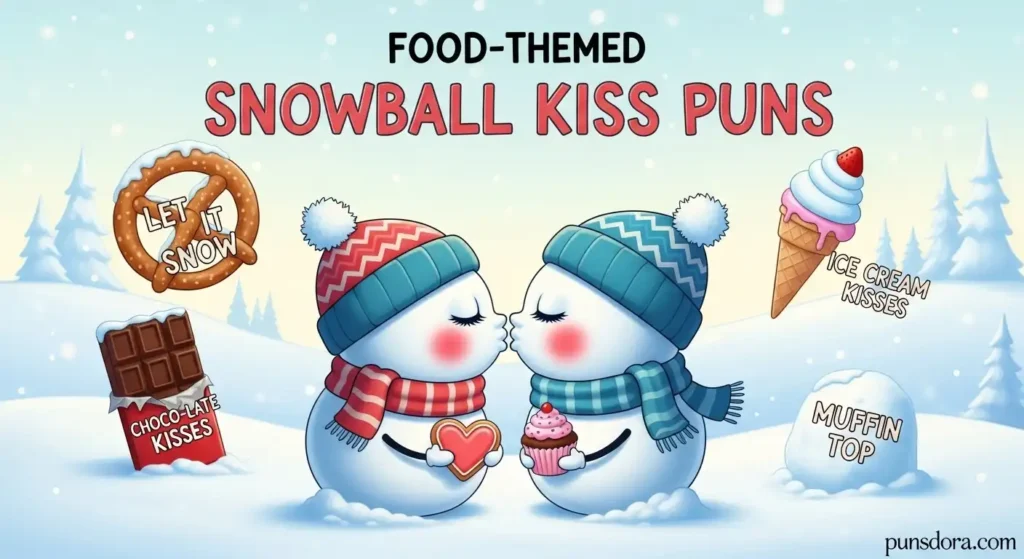 Food-Themed Snowball Kiss Puns.