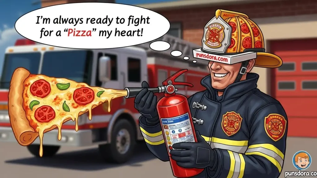 🍕 Food-Themed Firefighter Puns (Hot, Crispy & Funny)